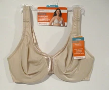 Warners bra signature support satin underwire size 38 DD # 35002A Butterscotch