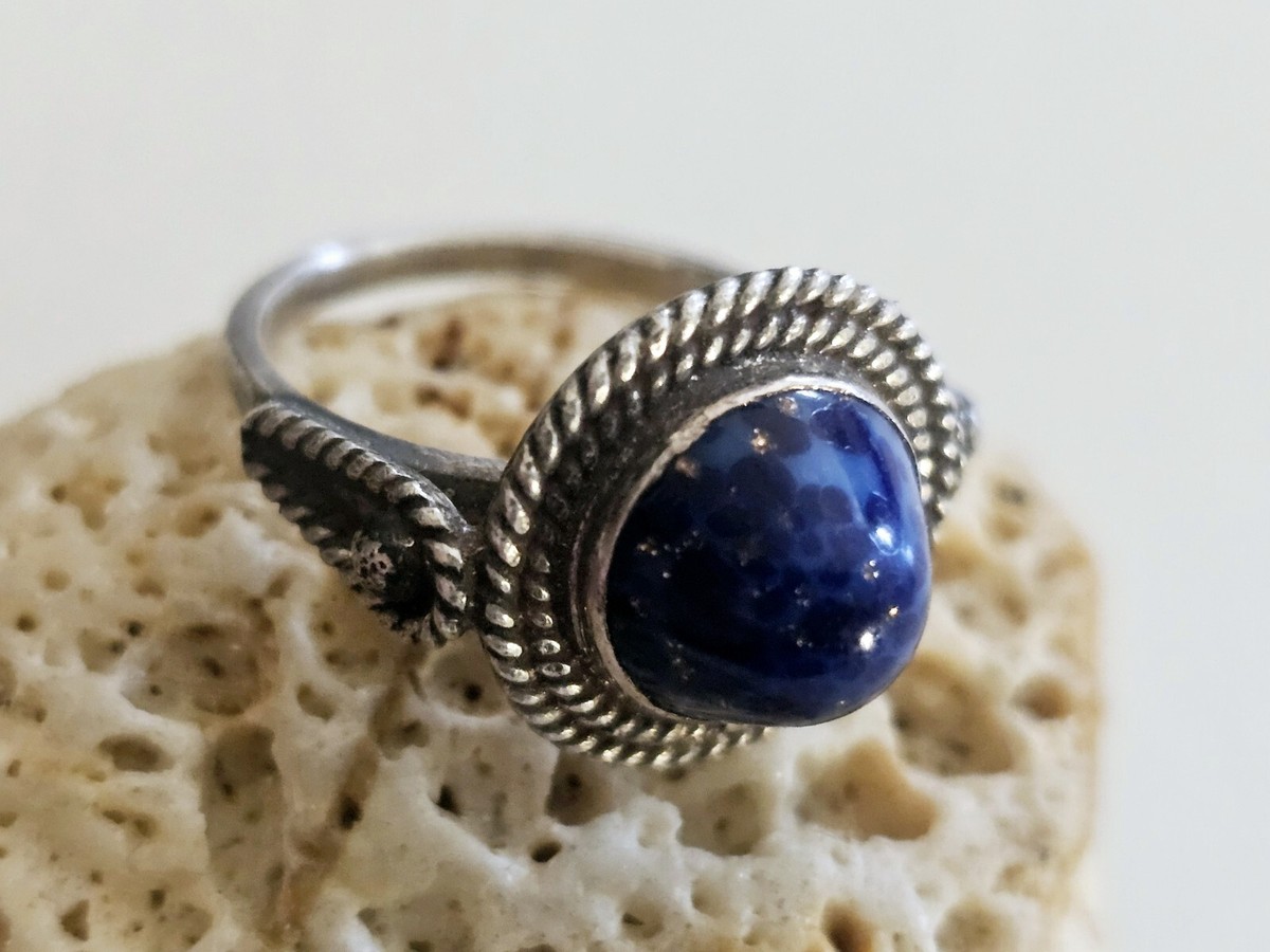 VINTAGE STERLING SILVER 925 LAPIS LAZULI RING. SIZE US 5.5. | eBay