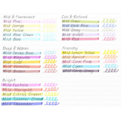 2EA Zebra Mildliner Soft Color Double-Sided Highlighter Marker WKT7 25 color