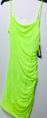 bebe lime green dress Airflow Cowl Maxi Dress in Lime