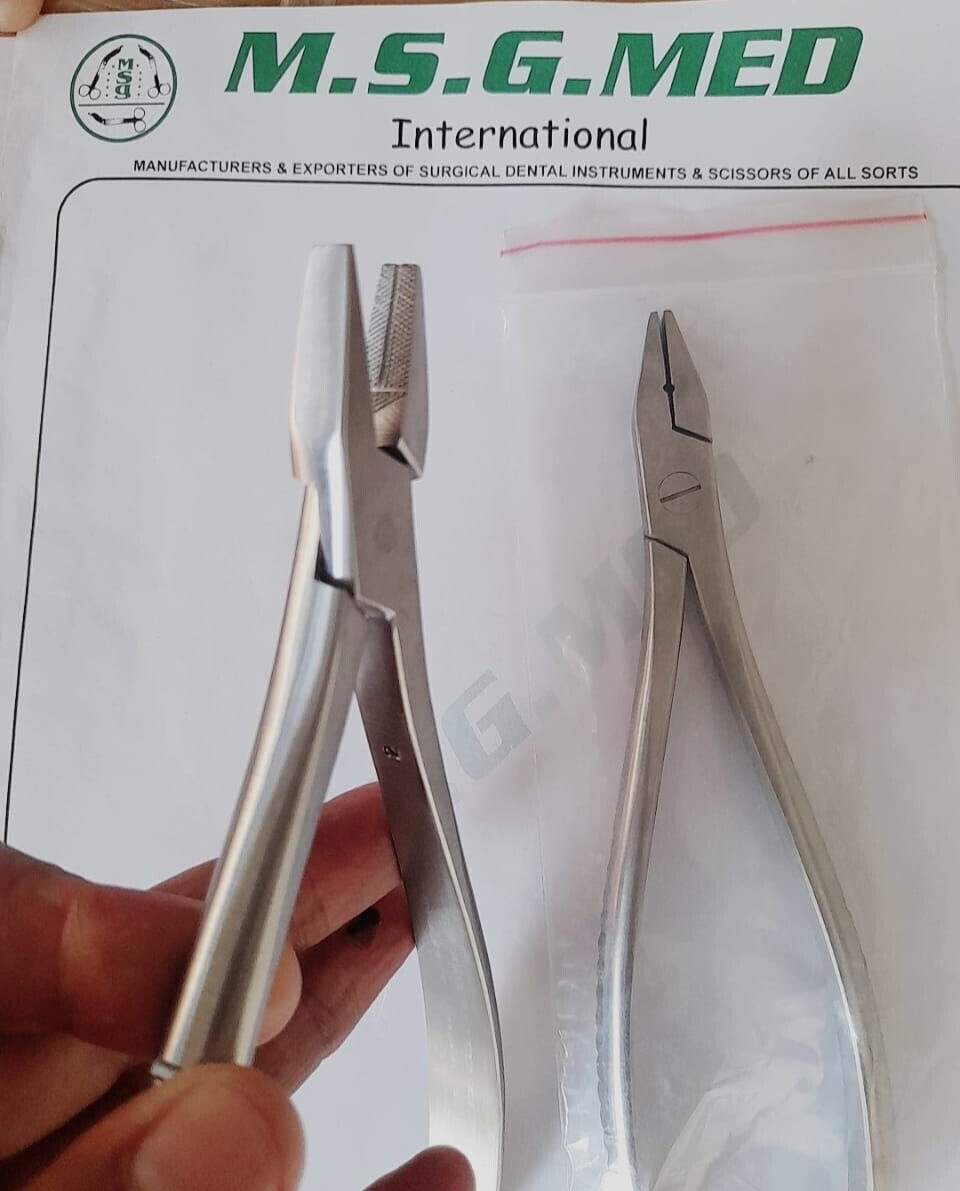 Orthopedic Flat Nose Pliers 17cm/ Hospital Surgery Nose Plier Stainles Steel 2PC