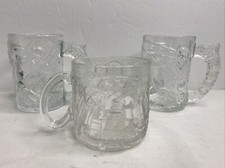 3 Vintage Batman Forever Glass Mugs Made In USA McDonalds 2 Batman 1 Riddler