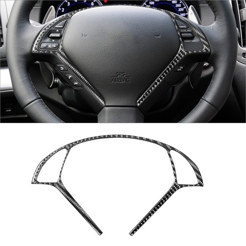 Carbon Fiber Interior Steering Wheel Cover Trim For Infiniti G37 Sedan