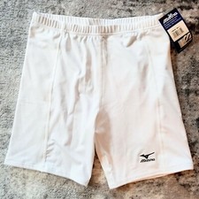Womens Mizuno White Compression Shorts Size Large White NEW Vintage Made In USA