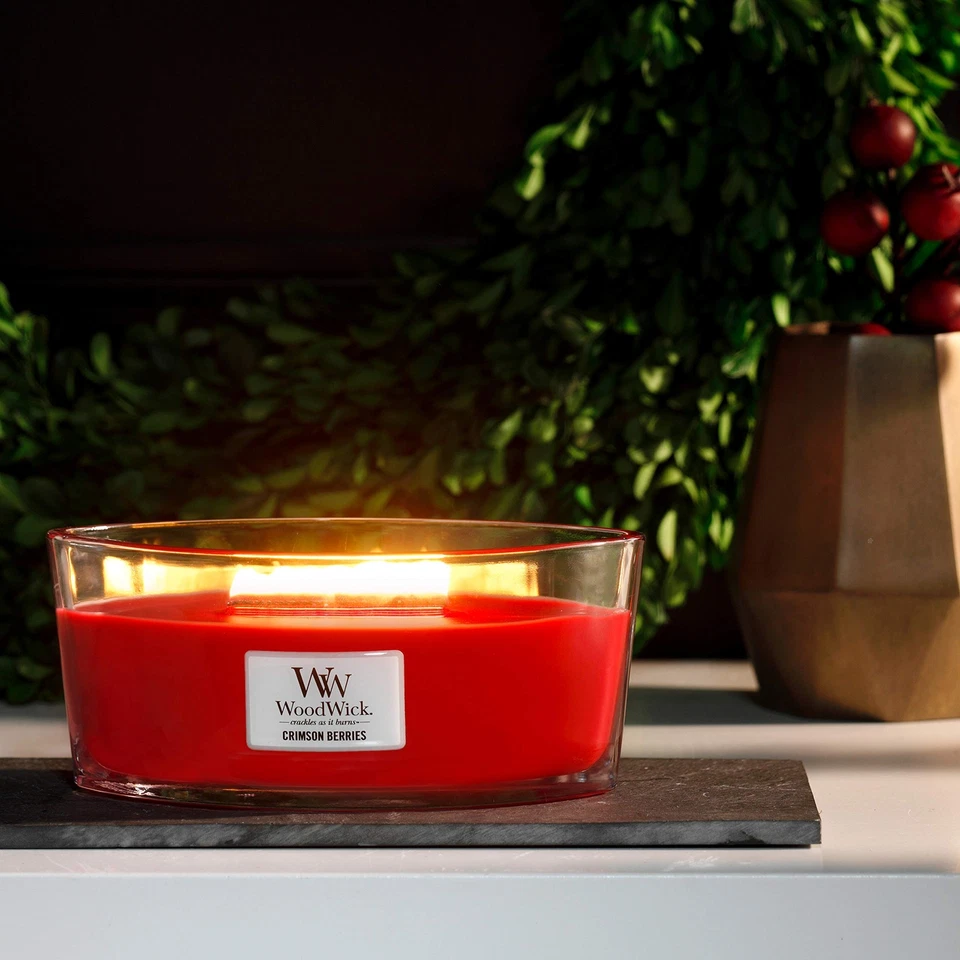 Ellipse bougie parfumée avec mèche qui crépite Baies pourpres Temps de combus... - Photo 4/4