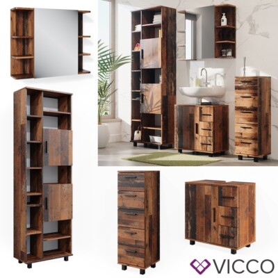 Badmöbelset Badezimmerschrank Badschrank Badezimmer Ilias old style modern Vicco