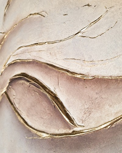 Infinity – Moderne Wandkunst Struktur Hochglanz-Gold abstrakt Leinwand 80x60 cm - Bild 3 von 6