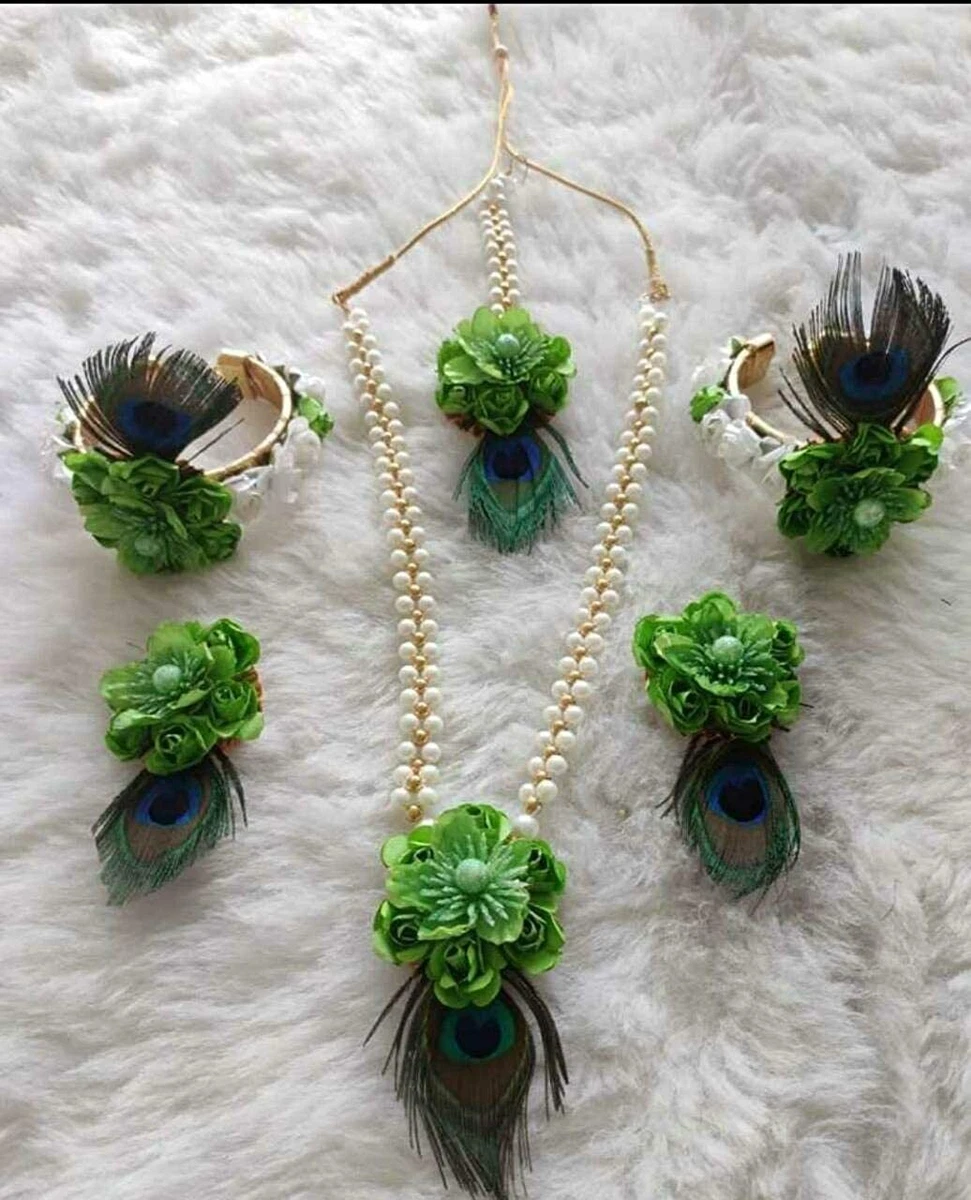 Green flower jewellery sale