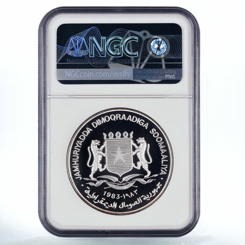 Somalia 150 shillings Year of Disabled Persons Piedfort PF 68 NGC silver 1983 - Picture 2 of 2