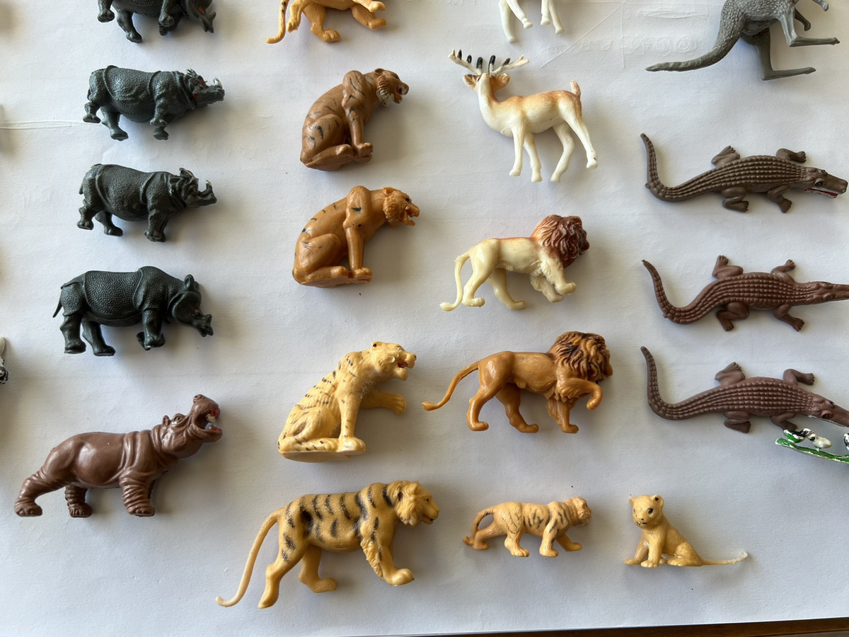 Vintage Lot of 46 Plastic Zoo Wild & Farm Animals | eBay