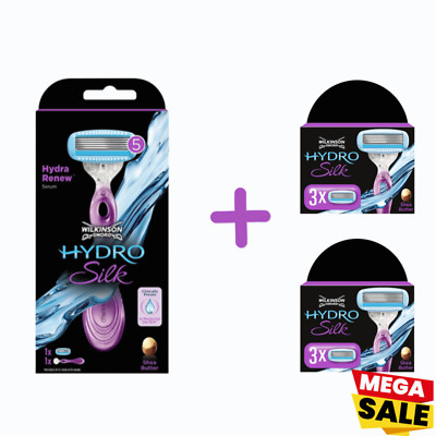 Wilkinson Sword Hydro Silk Damen Rasierer + 4er, 7er Rasierklingen OVP I Frauen