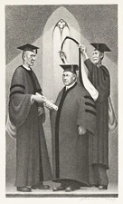 GRANT WOOD : Honorary Degree : Archival Art Print