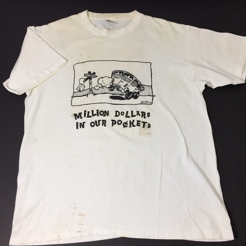 Vtg Anvil T Shirt Mens XL White Single Stitch Double Sided