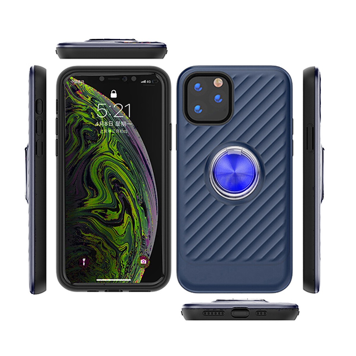 APPLE IPHONE 11 PRO MAX Case with Ring Holder In Blue By Reiko | eBay