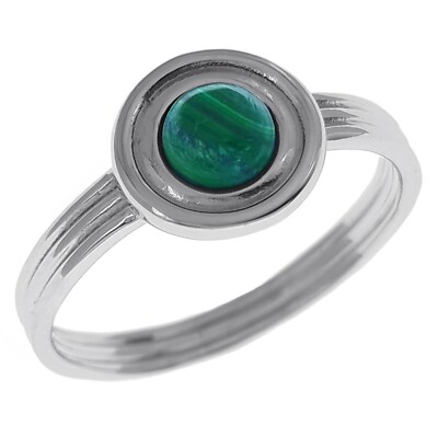 Bague Malachite Argent Réglable - SY'LUNE