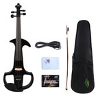 Yinfente Black Electric Silent Violin 4/4 Handmade Sweet Tone Free Case+Bow 