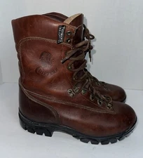 VTG Mens CHIPPEWA Leather Shearling Winter Boots 7.5 Kush Kollar Hanover
