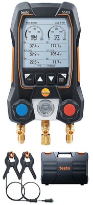 Testo 550s Digital Manifold Kit with temperature probes, -14 to 870 psi