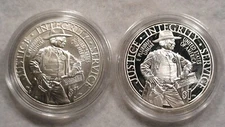 TWO 2015 P U.S. MARSHALLS SILVER DOLLAR 1 OUNCE $1.00 COINS IN CAPSULES!