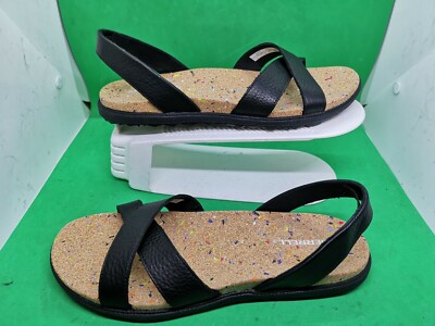 Merrell Women Napa Valley Sling Black Leather Sandal Size