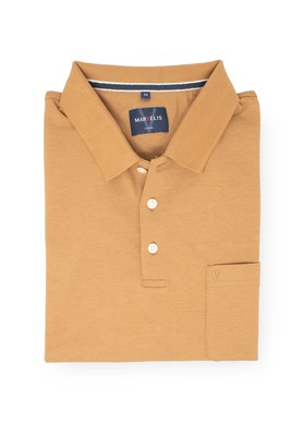 Marvelis Herren Poloshirt Modern Fit Polokragen Einfarbig Nougat