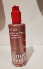 Victoria's Secret Pink Juicy strawberry highlighting body oil 8.OZ New