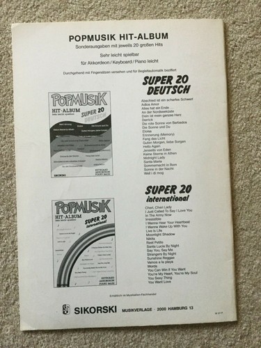 POP DEUTSCH Nr. 3 - Keyboard Akkordeon Piano - Grönemeyer Flippers Jürgens 1988 - Bild 7 von 7