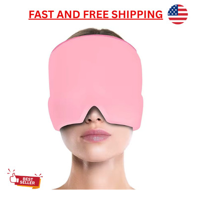 Gel Ice Headache & Migraine Relief Hat, Cold Compress Therapy Cap, Ice Head Wrap