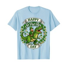 Dino St Patricks Day Kids Saint Patricks Boys Leprechaun T-Shirt