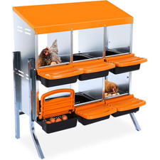 2 Layer Chicken Laying Box with Removable Nesting Trays & Elevated Legs for Eggs