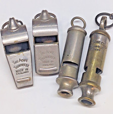 VINTAGE COLLECTION OF 4 ACME WHISTLES J. HUDSON & CO BIRMINGHAM THUNDERER POLICE