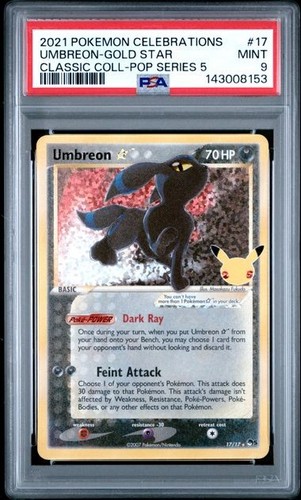 PSA 9 Umbreon Gold Star Classic Coll-Pop Series 5 #17 Pokémon Celebrations 2021