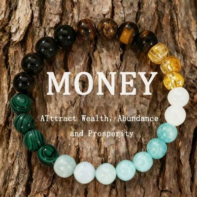 Natural Multi-Stone Chakra Bracelet, Protection & Abundance Crystal Jewelry Gift