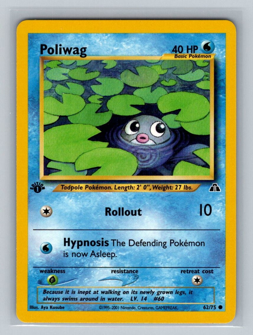 Poliwag 1st Edition Neo Discovery 62/75 NM