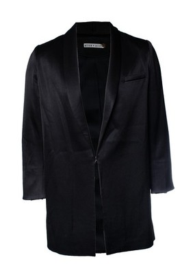 Alice & Olivia, Black Shiny Blazer Female Black L
