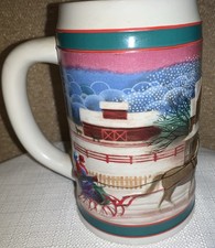 Vintage Miller High Life To The Best Holiday Traditions Stein Beer Mug 80s 1985