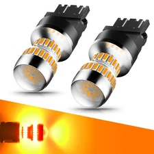 AUXITO 2x 3157 4157 3057 LED Front Turn Signal Light Bulb 3000K Amber Bright SMD