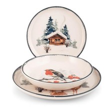 Servizio di Piatti da Tavola in Ceramica Nordic Frosty 18 Pezzi