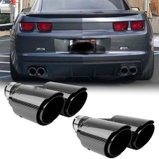 Dual 2.5 In 4 Out Quad Exhaust Tip Carbon Fiber For Chevy Camaro Rs Lt Ss Zl1