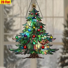 Colorful Christmas Tree Hanging Decor Suncatcher Window Holiday Home Decor