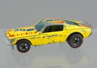 Vintage 1974 Hot Wheels Flying Colors Diecast Redline Yellow Mustang Stocker HK
