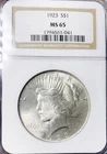1923 PEACE NGC MS65! BLAST WHITE BEAUTY! PQ++WHITE COIN! NO RESERVE  NR #74963