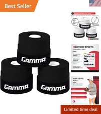 Tacky Black Overgrip for Enhanced Performance in 3 Racquet Sports - 3 Pack