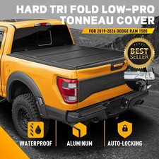 6.4ft 76.3 Hard Tri Fold Low Profile Tonneau Cover For 2019-2026 Dodge Ram 1500