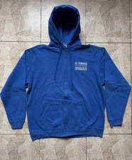 Yamaha Factory Racing Zip Hoodie XL Blue Embroidered Logo FOTL Motorsport Moto