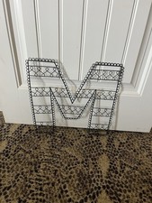 Pottery Barn Teen kids alphabet letter M initial black wire 14" tall