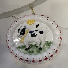 Vintage Kitchen Ceramic Cow Wall Hanging Jell...