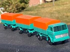 Vintage Lesney Matchbox No. 1 & 2 Mercedes Benz Truck + 2 Trailers 1/64 Diecast