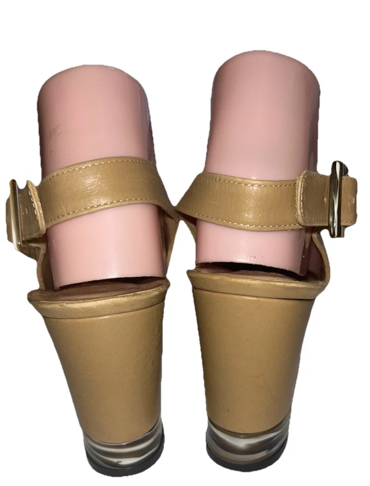 Rare Vintage Stuart Weitzman Marble Heel Buckle Slingback Pumps Sz 10 B - Image 3 of 4