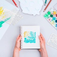 16Pcs Geometric Stencils for Crafts Reusable, Face Painting Stencils Texture ...